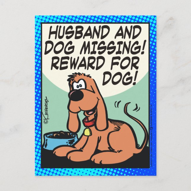 Make och Hund saknas Vykort (Framsida)