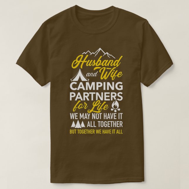Make och hustru- och campingpartner för livet t shirt (Design framsida)