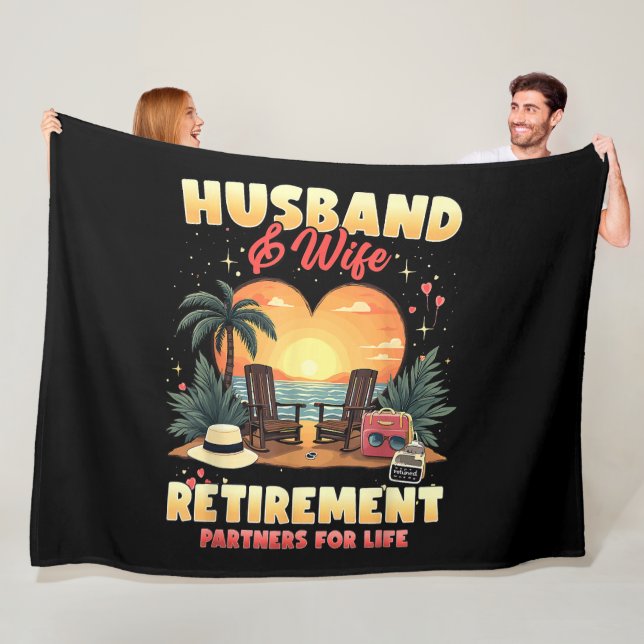 Make och Hustru Pensionering Fleecefilt (På plats)