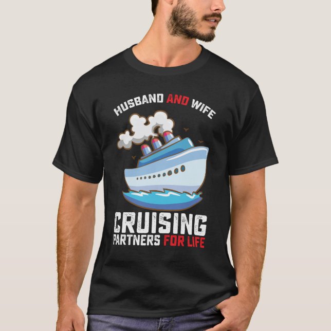 Make och hustru seglar partners för livet t shirt (Framsida)