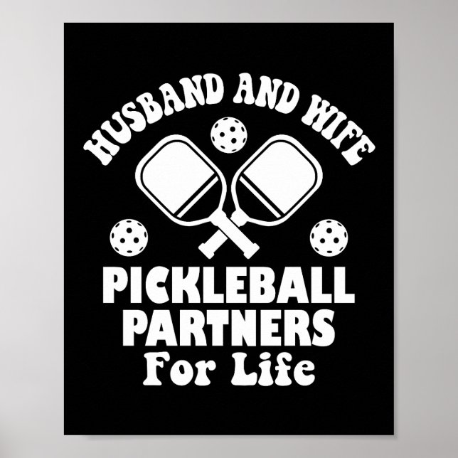 Make och makor till Pickleball-partners för livsti Poster (Framsidan)