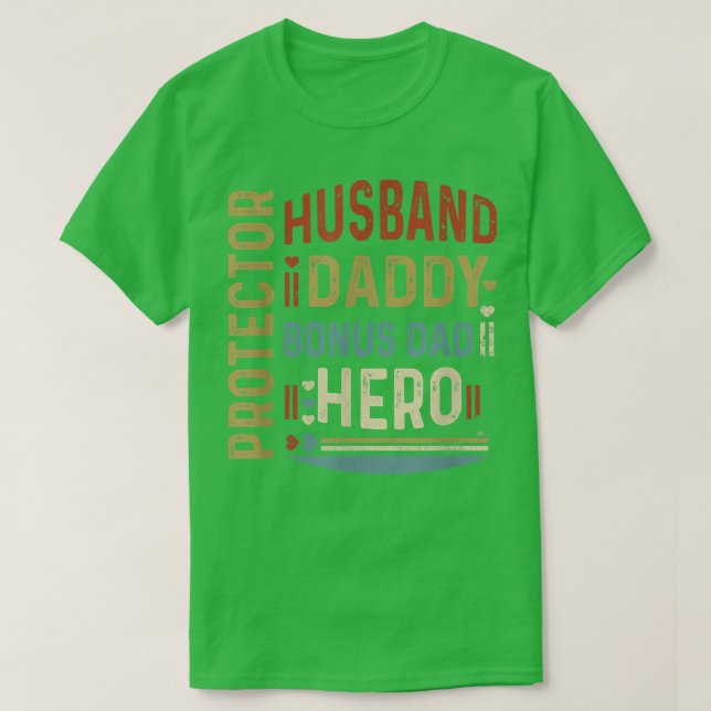 Make pappa Bonus Pappa Protector Hero Fars dag T Shirt (Design framsida)