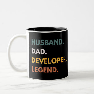 Make Pappa Developer Legend Funny Programmers Två-Tonad Mugg
