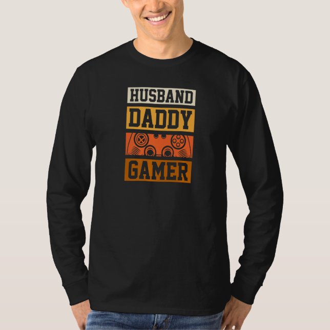Make pappa Gamer Funny Retro Stil Video Games T Shirt (Framsida)
