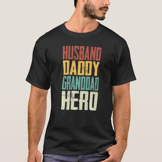 Make pappa Granddad Hero Proud Grandpa Far T Shirt (Framsida)