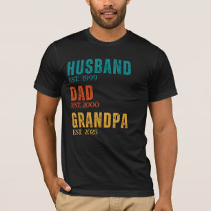 Make Pappa Grandpa Personlig Est. Åren Retro T Shirt