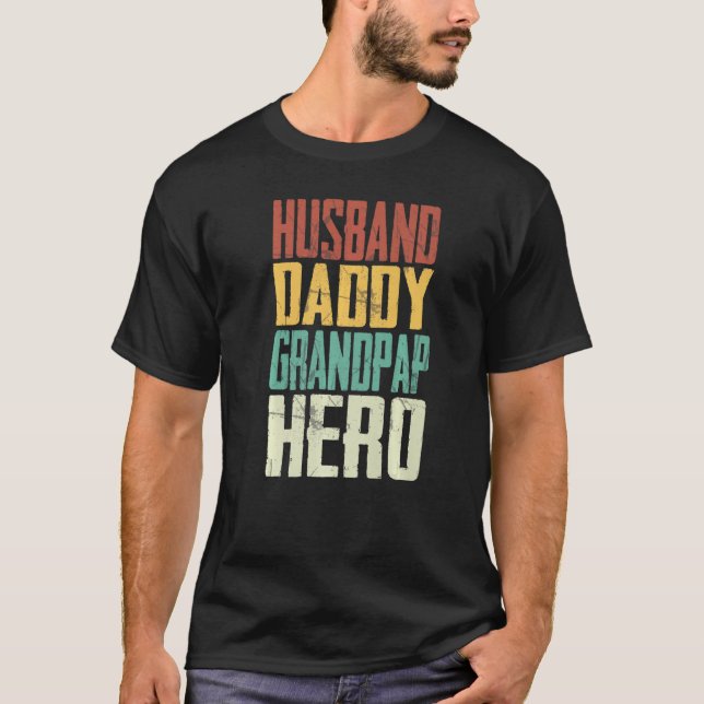 Make pappa Grandpap Hero Proud Grandpa Far T Shirt (Framsida)
