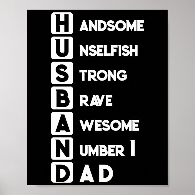 Make Pappa Handsome Unselfish Strong Modig Awesom Poster (Framsidan)