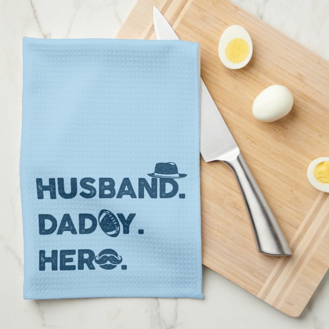 Make. Pappa. Hero. Retro-grafik Kökshandduk (Vikt i Fjärdedel)