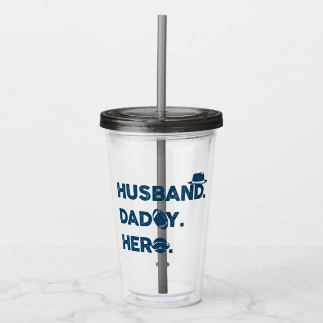 Make. Pappa. Hero. Retro-grafik Take Away Mugg (Framsida)
