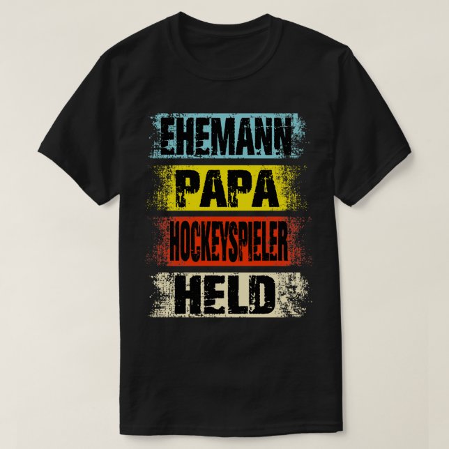 Make Pappa Hockey Player Hero T Shirt (Design framsida)