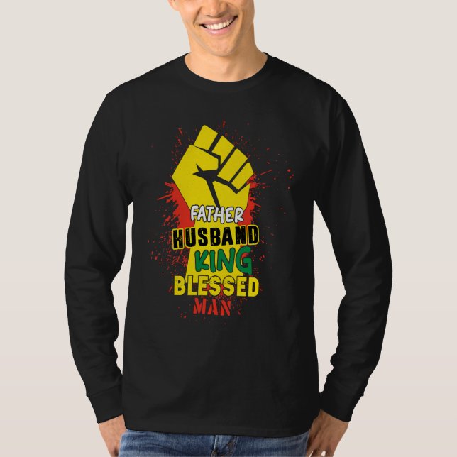 Make Pappa Kon Blessed Man Svart Pappa Far B T Shirt (Framsida)