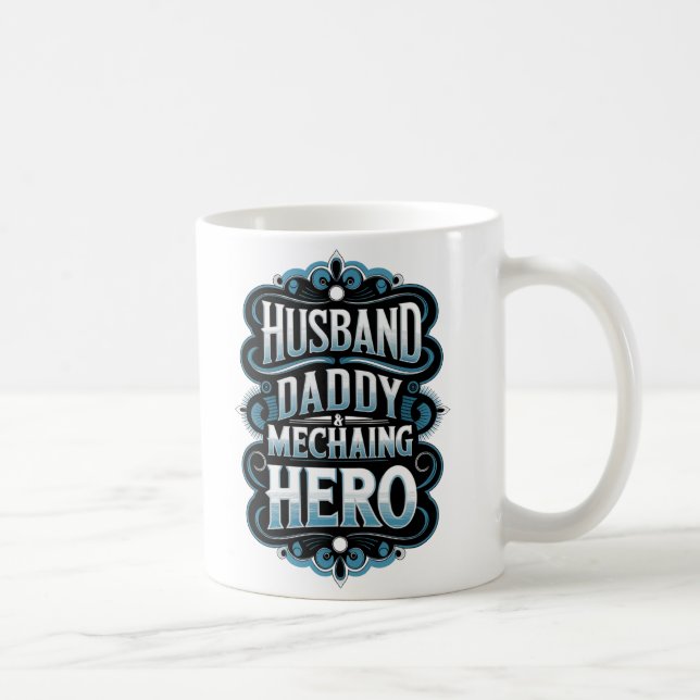 "Make pappa Mechanic Hero - Funny Gift for Pappor Kaffemugg (Höger)