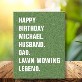 Make Pappa-Namn Gräsmatta Mving Legend Roligt Birt Kort