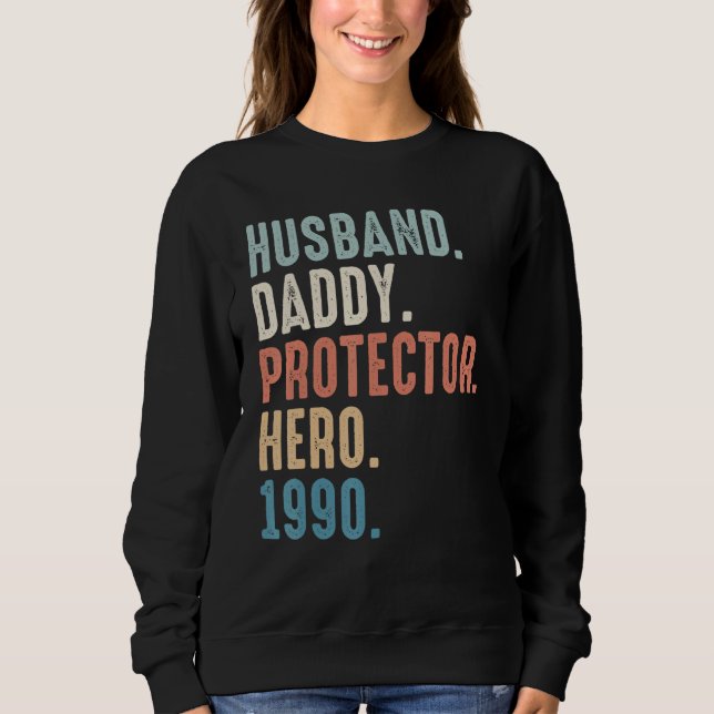 Make pappa Protector Hero Best Pappa sedan 1990 T Shirt (Framsida)