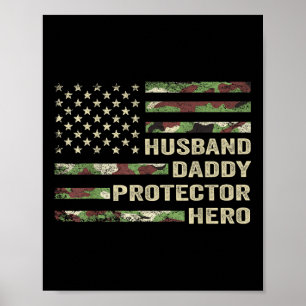 Make Pappa Protector Hero Fars dag Camo Amer Poster