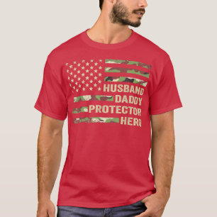 Make Pappa Protector Hero Fars dag Flagga Gif T Shirt