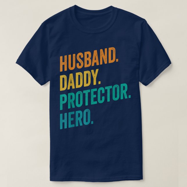 Make Pappa Protector Hero Fars dag Flagga T Shirt (Design framsida)
