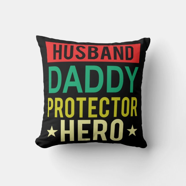 Make pappa Protector Hero Fars dag Funny Gif Kudde (Framsida)