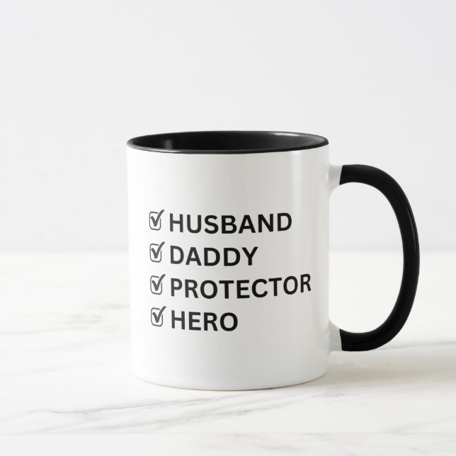 Make pappa Protector Hero Fars dag Gift Mugg (Höger)
