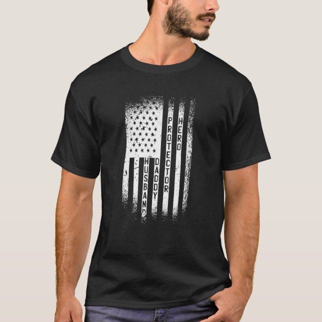 Make pappa Protector Hero Flagga T Shirt (Framsida)