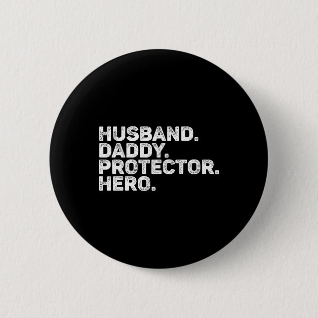 Make Pappa Protector Hero Funny Pappa Far Vint Knapp (Framsida)