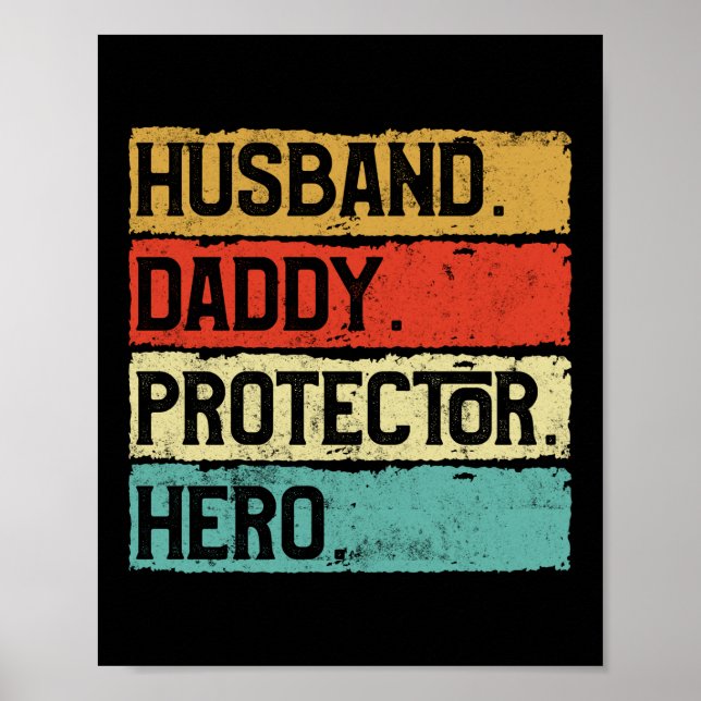 Make pappa Protector Hero Veteran Fars dag Poster (Framsidan)