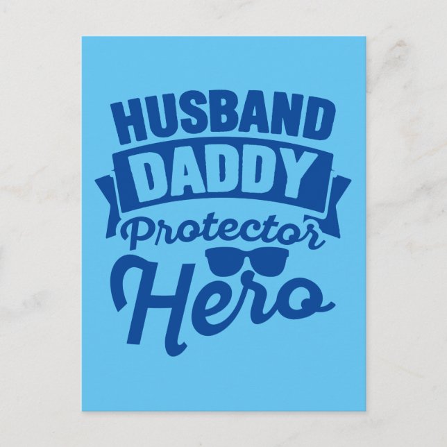 Make. Pappa. Skydda. Hero. Vykort (Framsida)
