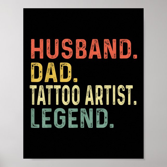 Make Pappa Tattoo Artist Legend Funny Retro Gift Poster (Framsidan)