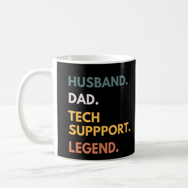 Make Pappa Tech Support Legend Funny Pappa Kaffemugg (Vänster)