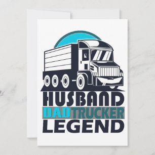 Make Pappa Trucker Legend Funny Lastbil Driver Tru Inbjudningar