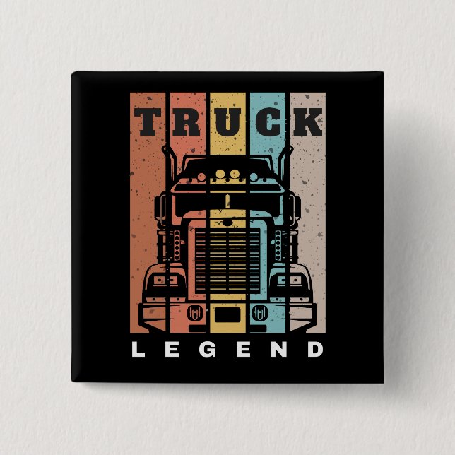 Make Pappa Trucker Legend Lastbil Knapp (Framsida)
