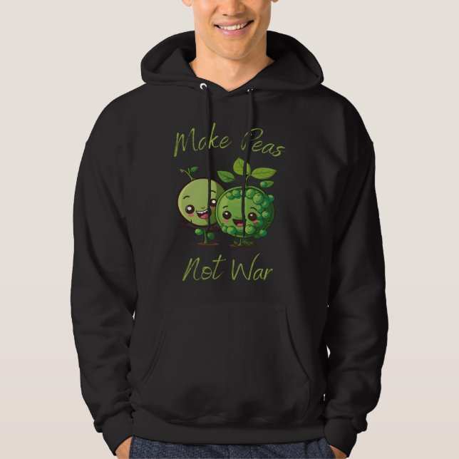 Make Peas Not War Vegan Vegetarian Plantbased Glut Hoodie (Framsida)