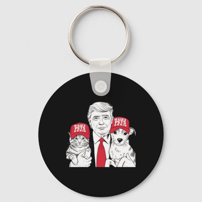 Make Pets Safe Again Election Mega Trump Funny Det Nyckelring (Framsida)
