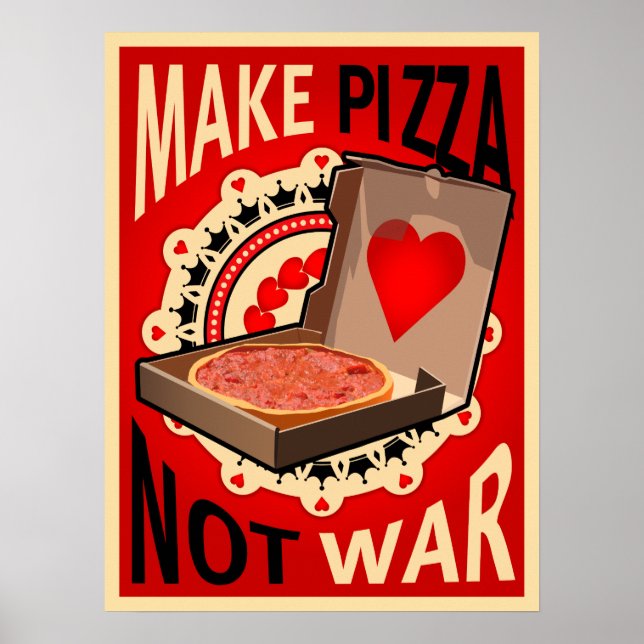 MAKE PIZZA NOT KRIG POSTER (Framsidan)