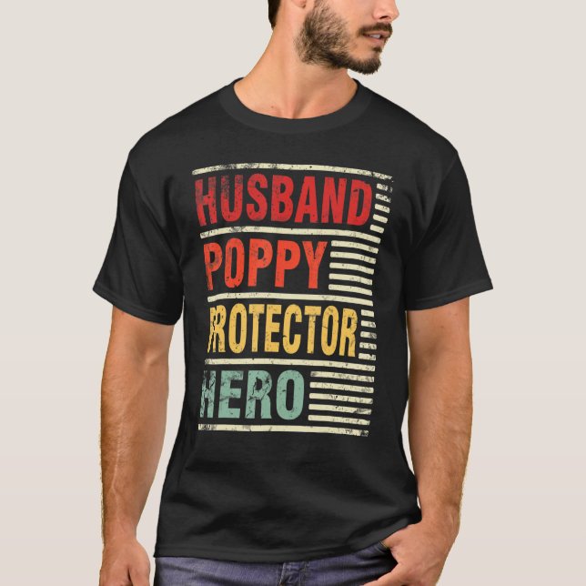 Make Poppy Protector Hero Lycklig Mor Far D T Shirt (Framsida)