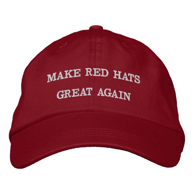 Make Red Hats Great Again Broderad Keps (Framsida)