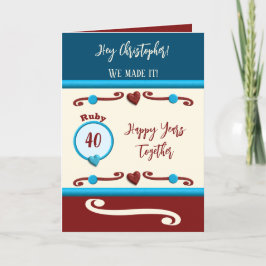 Make Ruby 40-årsdagen blått Kort