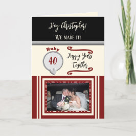 Make ruby 40-årsjubileum, svartkrämfoto kort