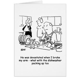 Make som tvättar diskarna hälsningskort