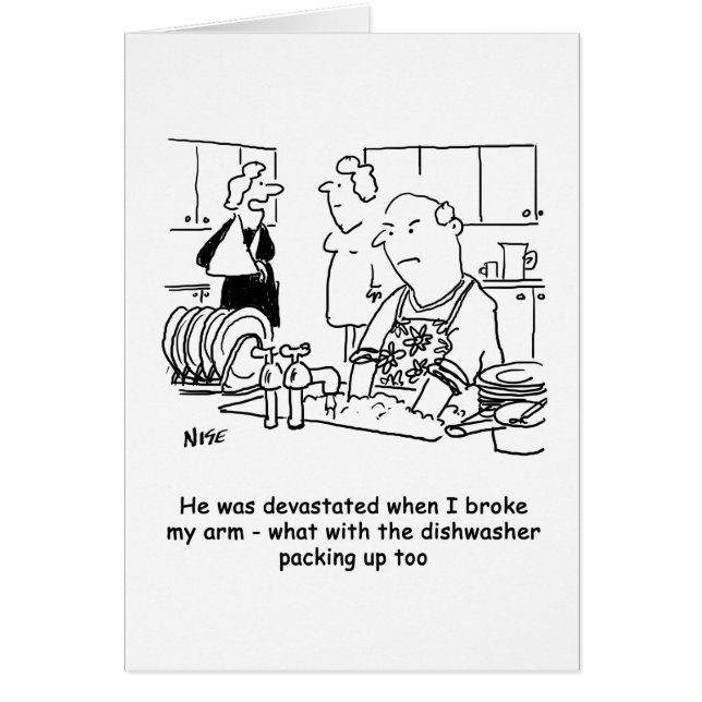 Make som tvättar diskarna hälsningskort (Framsidan)