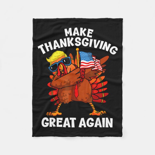 Make Thanksgiving Great Again Dabbing Turkey Trump Fleecefilt (Framsidan)