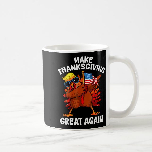 Make Thanksgiving Great Again Dabbing Turkey Trump Kaffemugg (Höger)