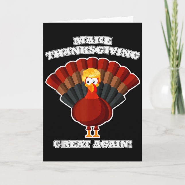 Make Thanksgiving Great Again Turkey Trump Funny T Kort (Framsida)