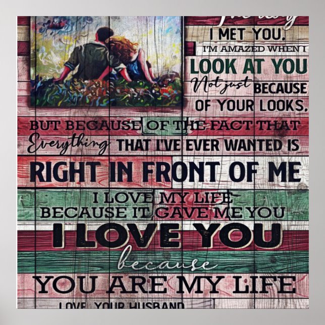 Make till min fru Brev | Kärlek-citattecken Poster (Framsidan)