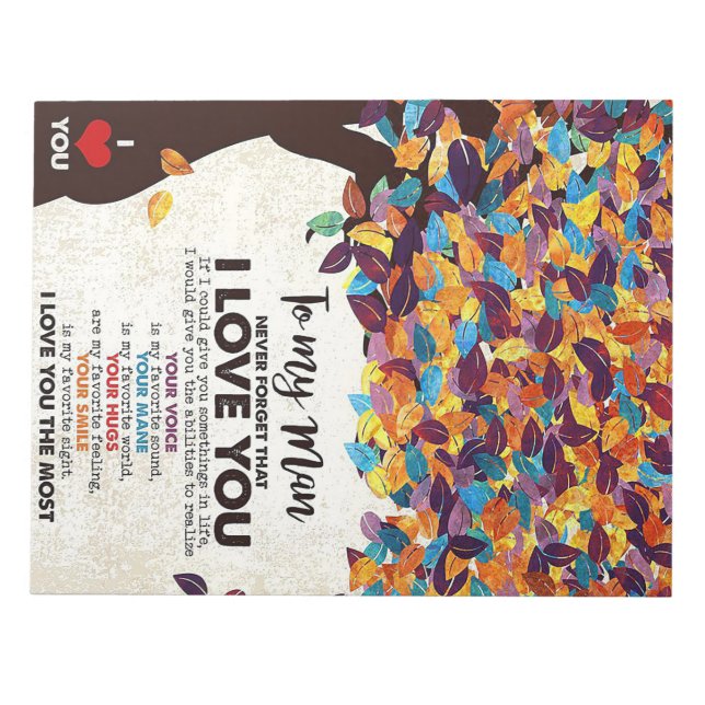 Make till Min man i Kärlek Make Anteckningsblock (Framsida)