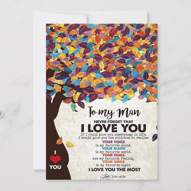 Make till Min man i Kärlek Make Tack Kort (Framsida)