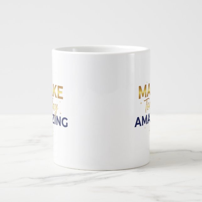 Make Today Amazing Gold Navy Sun Design Jumbo Mugg (Framsidan)