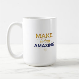 Make Today Amazing Gold Navy Sun Design Kaffemugg