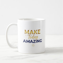 Make Today Amazing Gold Navy Sun Design Kaffemugg
